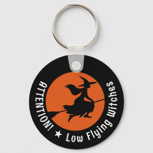 Witch on Broom Key Ring