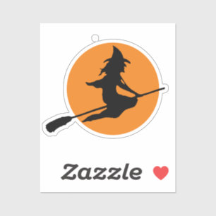 Witch on Broom silhouette