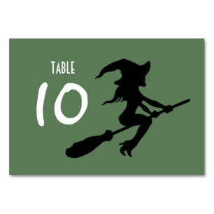 Witch On Broomstick  Table Number