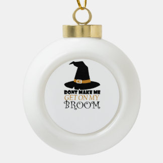 Witch on Halloween Ceramic Ball Christmas Ornament