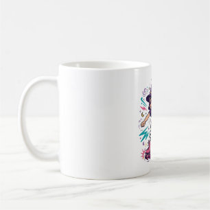 Witch on Roller Skates Retro Halloween Art Coffee Mug