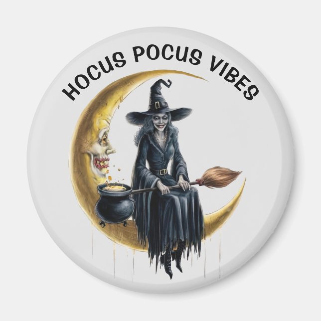 Witch on the Moon Magnet (Front)