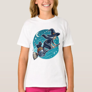 Witch on Wheels: Halloween Magic with a Modern T-Shirt