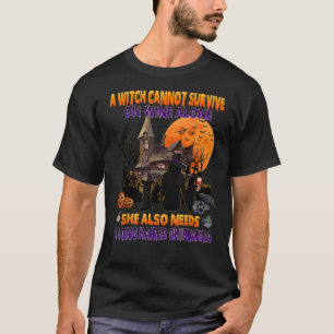Witch On Wine She Needs A Chihuahua Dog Halloween T-Shirt