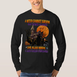 Witch On Wine She Needs A Chihuahua Dog Halloween T-Shirt