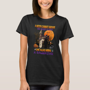 Witch On Wine She Needs A Dalmatian Dog Halloween T-Shirt
