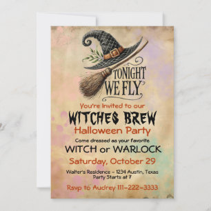 Witch or Warlock Halloween Party Spooky Boo Invitation
