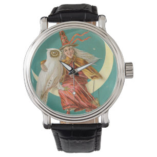 Witch Owl Crescent Moon Watch