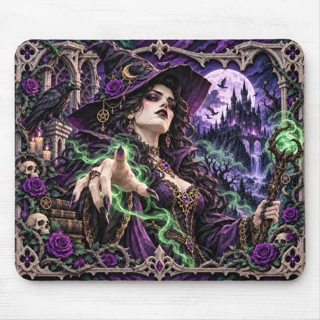 Witch, Paper Cut Monster Mouse Mat (Front)