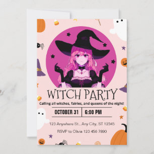 Witch Party Halloween Celebration Invitation