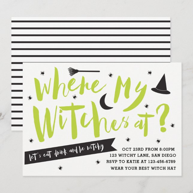 witch party invitation (Front/Back)