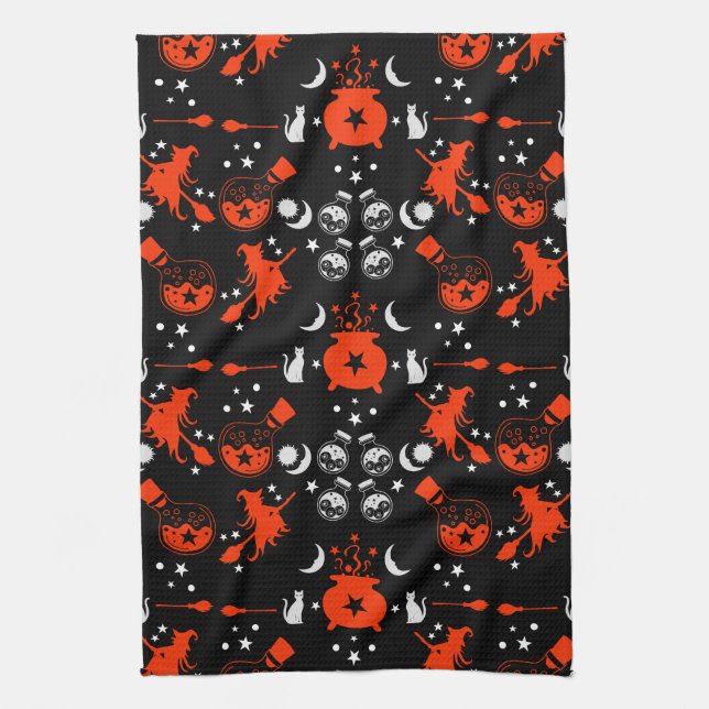 Witch Party Night Gift Decor Tea Towel (Vertical)