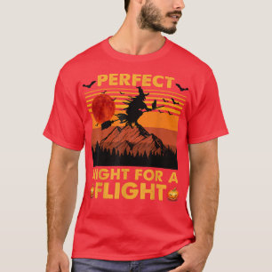 Witch, Perfect Night For A Flight Halloween Kids C T-Shirt