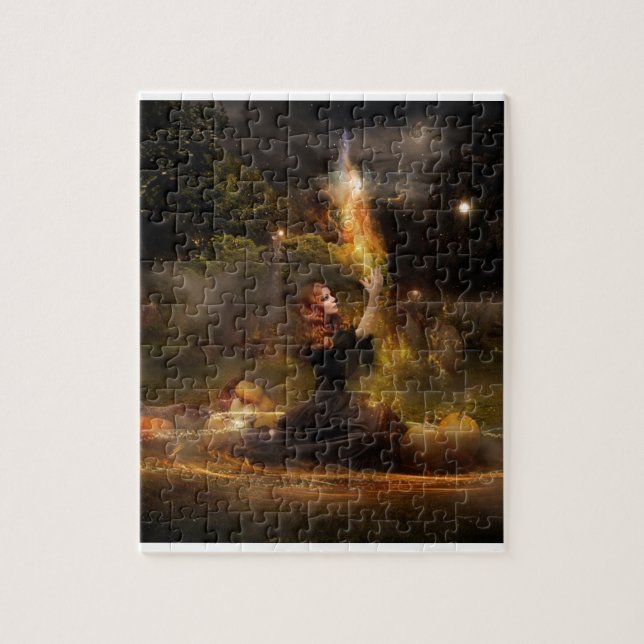 Witch Performs Magic Circle Spells Jigsaw Puzzle (Vertical)
