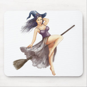 witch pin up mouse mat