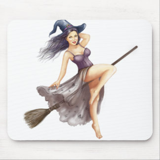 witch pin up mouse mat