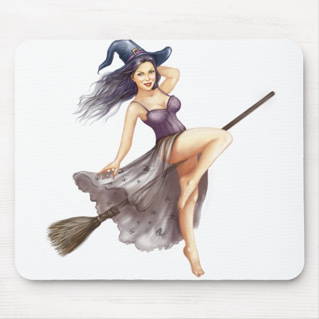 witch pin up mouse mat (Front)