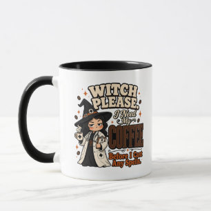 Witch Please Coffee Before I Cast Spells Black Mug