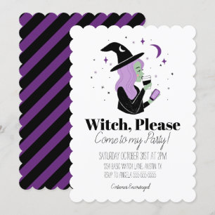 Witch, please come to my party invitation