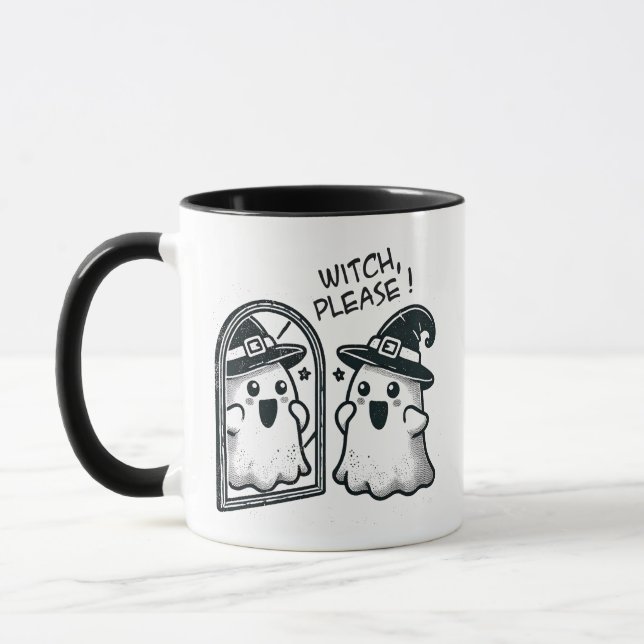Witch Please! Cute Halloween Ghost Mug (Left)