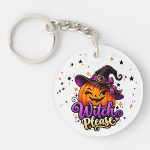 Witch Please Cute Halloween Pumpkin Acrylic Keycha Key Ring