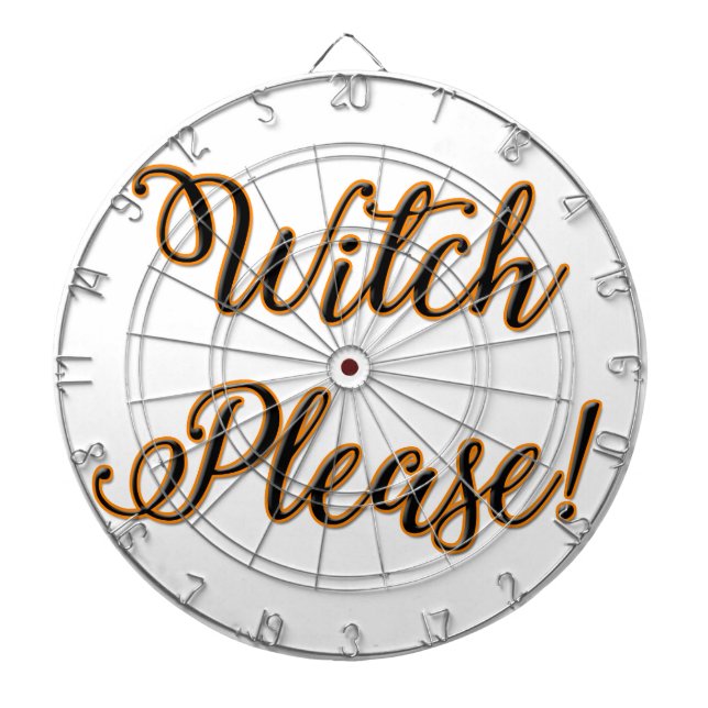 witch please funny halloween saying dartboard (Front)