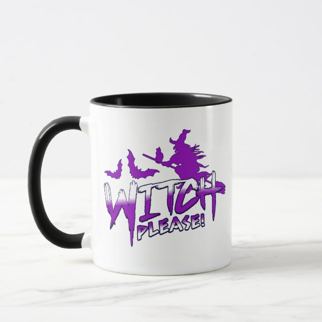 Witch Please! Funny Retro Halloween Witch Mug (Left)