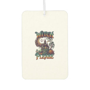 Witch Please Haunted House Crescent Moon Cauldron Car Air Freshener