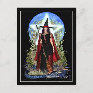 Witch Postcard - Blue Moon Witch