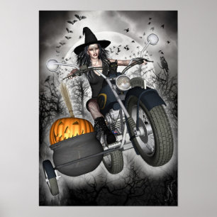 Witch Poster - Biker Witch