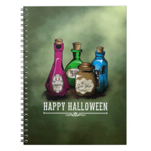 Witch potions bottles notebook