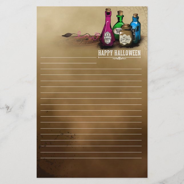 Witch potions bottles stationery (Front)
