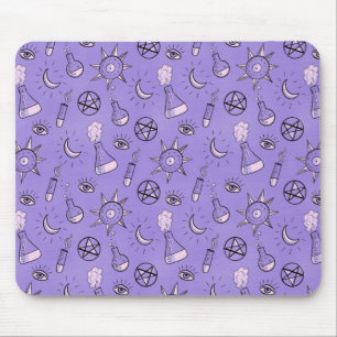 Witch Potions Purple Alchemy Pattern Mouse Mat