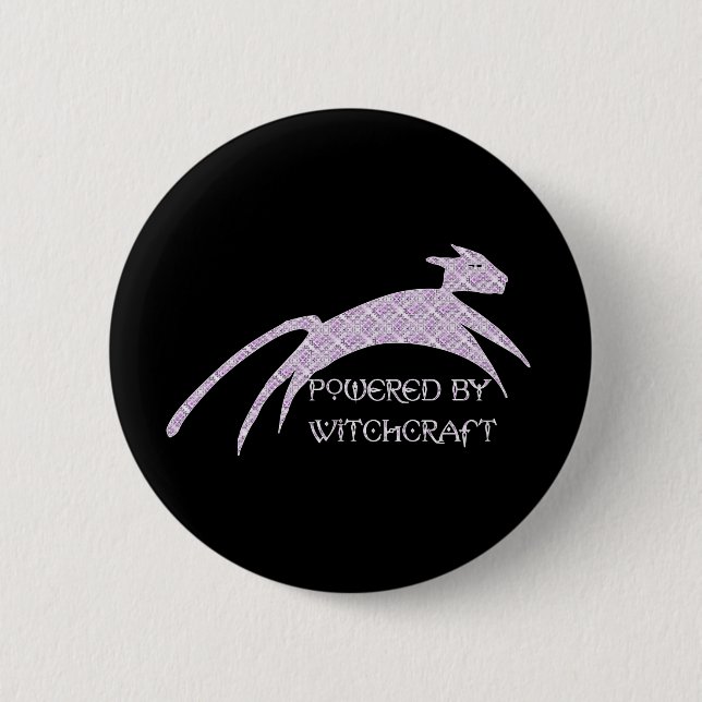 Witch Powered 6 Cm Round Badge (Front)