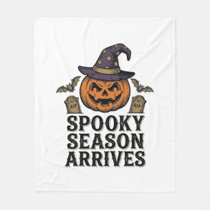 Witch Pumpkin Halloween Vintage Engraving Shirt De Fleece Blanket