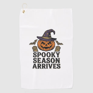 Witch Pumpkin Halloween Vintage Engraving Shirt De Golf Towel