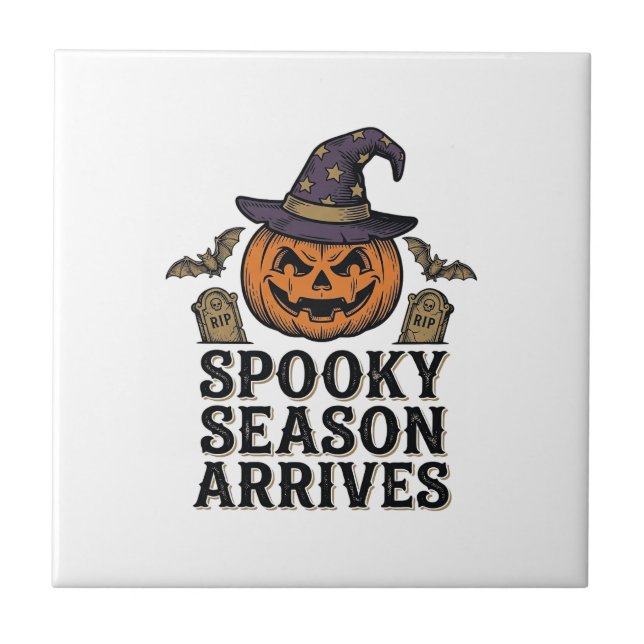 Witch Pumpkin Halloween Vintage Engraving Shirt De Tile (Front)