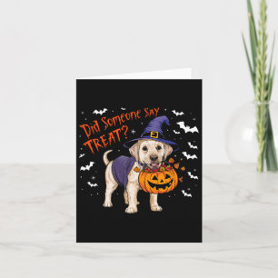 Witch Puppy Halloween Treat Labrador Puppy Card