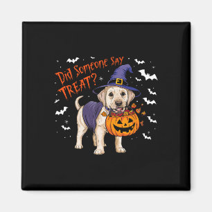 Witch Puppy Halloween Treat Labrador Puppy Magnet