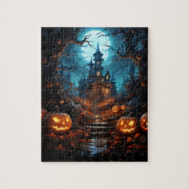 Witch Retreat in Forest Halloween Jigsaw Puzzle (Vertical)
