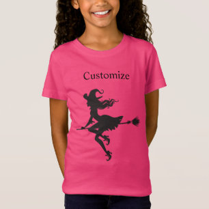 Witch Riding Broom Halloween T-Shirt