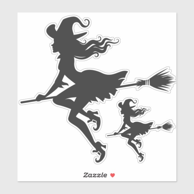 Witch Riding Broom Halloween Thunder_Cove (Sheet)