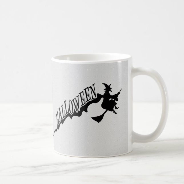 Witch Riding Broom Halloween Thunder_Cove Coffee Mug (Right)