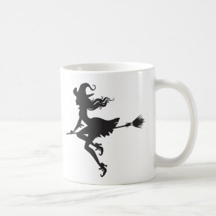 Witch Riding Broom Halloween Thunder_Cove Coffee Mug