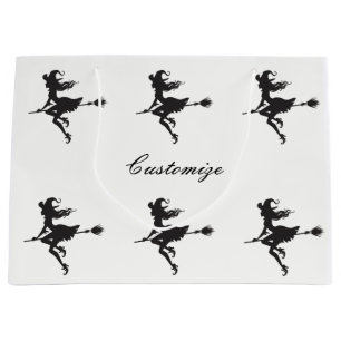 Witch Riding Broom Halloween Thunder_Cove Large Gift Bag