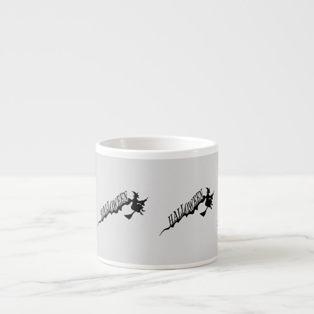 Witch Riding Broom Thunder_Cove  Halloween Espresso Cup (Front)