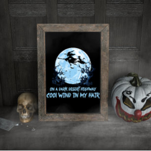 Witch Riding Brooms On A Dark Desert Highways Poster