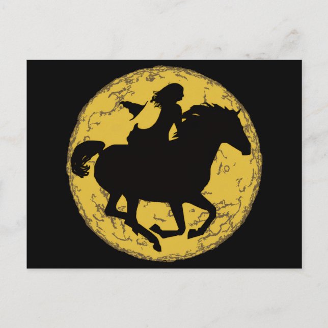 Witch RIding Horse Postcard (Front)