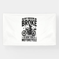 Witch Riding Motorcycle Halloween