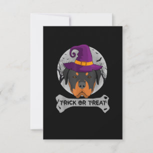 Witch Rottweiler Trick Or Treat Funny Dog RSVP Card